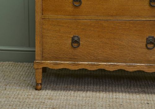 fig 1. Quality Golden Oak Antique Chest of Drawers