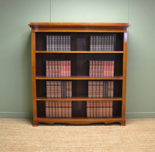 Large Rich Mahogany Antique Art Nouveau Open Bookcase