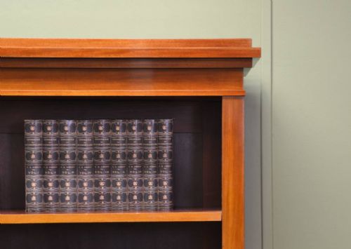 fig 2. Large Rich Mahogany Antique Art Nouveau Open Bookcase