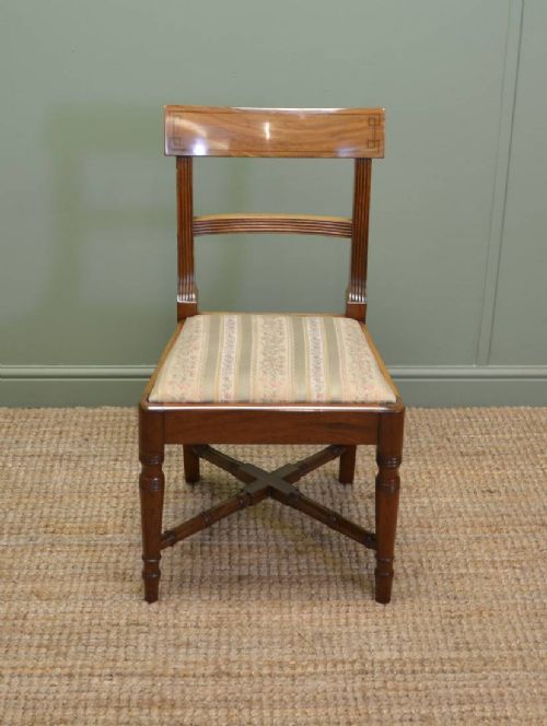 fig 1. Stunning set of Six Regency Mellow Mahogany Antique Dining Chairs