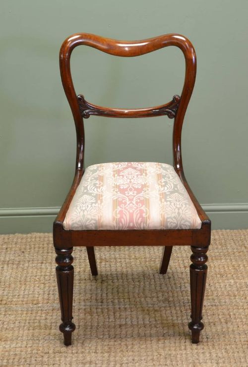 fig 1. Stunning Quality set of Six William IV Mahogany Antique Balloon Back Chairs