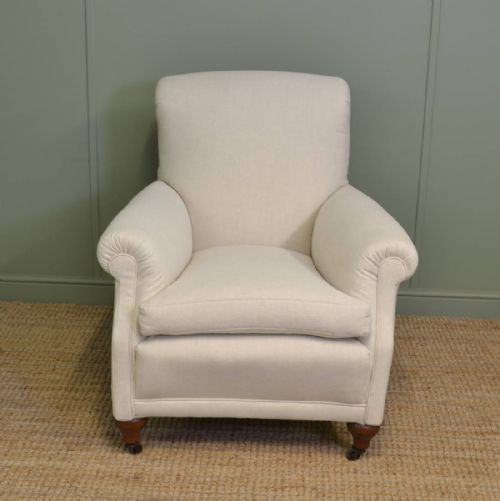 Comfy Antique Edwardian Upholstered Armchair