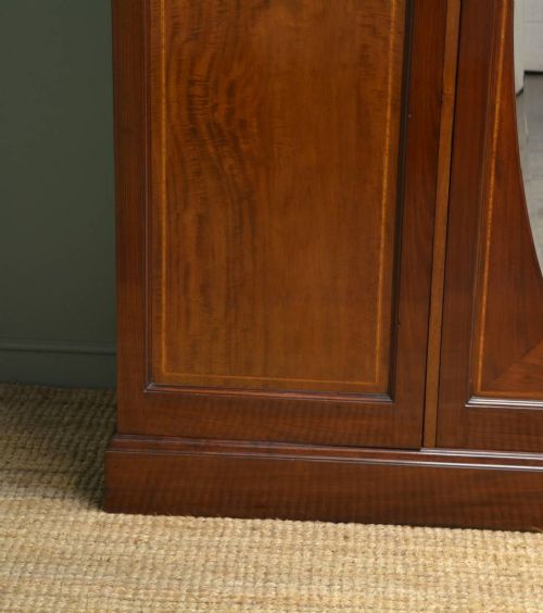 fig 1. Large Superb Quality Edwardian Mahogany Antique Triple Wardrobe