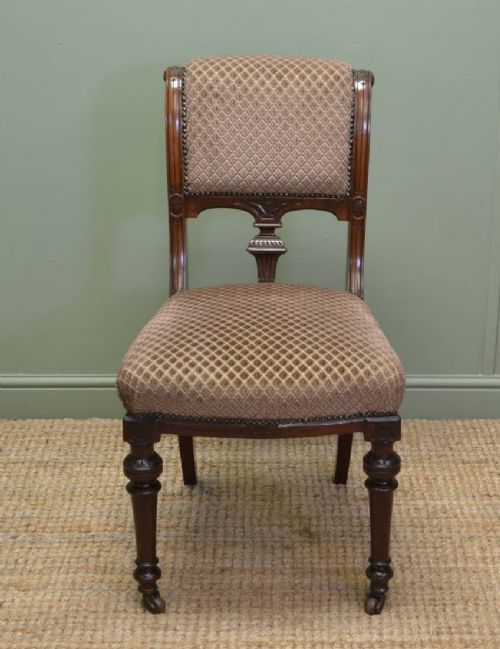 fig 1. Fine Quality Set of Six Victorian Mahogany Antique Dining Chairs
