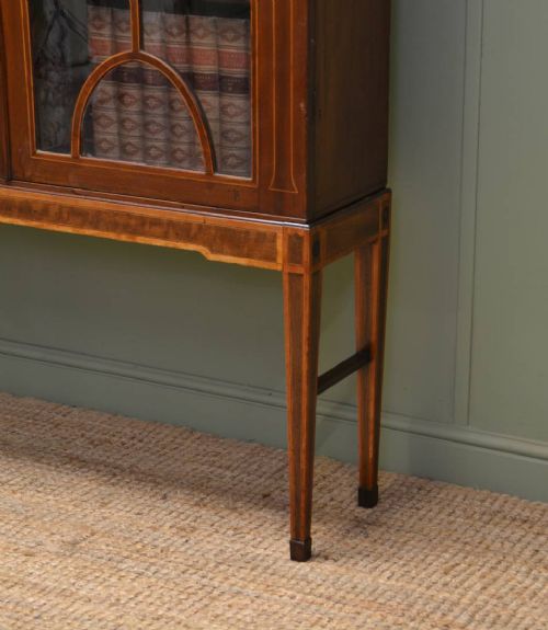 fig 1. Beautifully Inlaid Regency Mahogany Bookcase on Stand