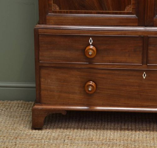 fig 1. Superb Quality Inlaid Georgian Mahogany Antique Cupboard