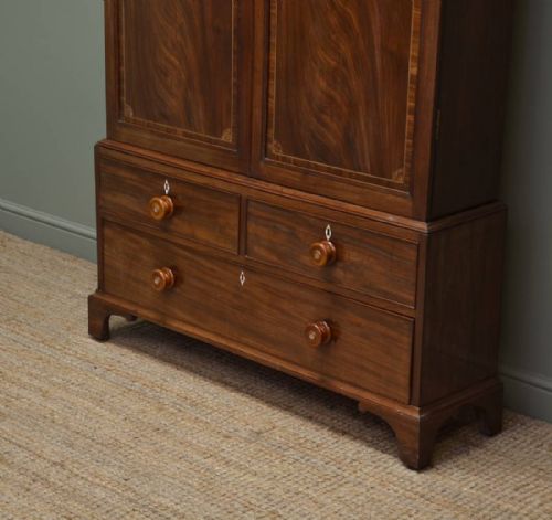 fig 2. Superb Quality Inlaid Georgian Mahogany Antique Cupboard