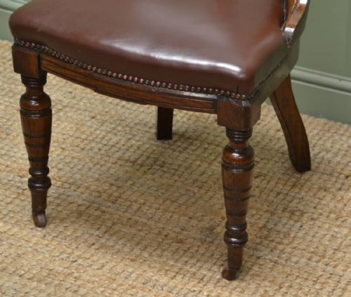 fig 2. Unusual Set of Eight Solid Oak Victorian Spoon Back Chairs