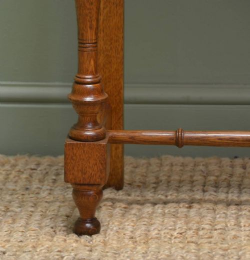 fig 1. Superb Quality Victorian Golden Oak Antique Hall Table