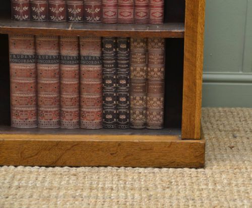 fig 1. Beautiful Victorian Golden Oak Antique Open Bookcase