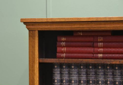 fig 2. Beautiful Victorian Golden Oak Antique Open Bookcase