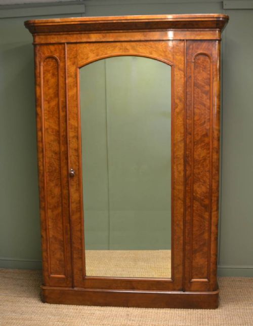 Magnificent Quality Large Burr Walnut Antique Wardrobe