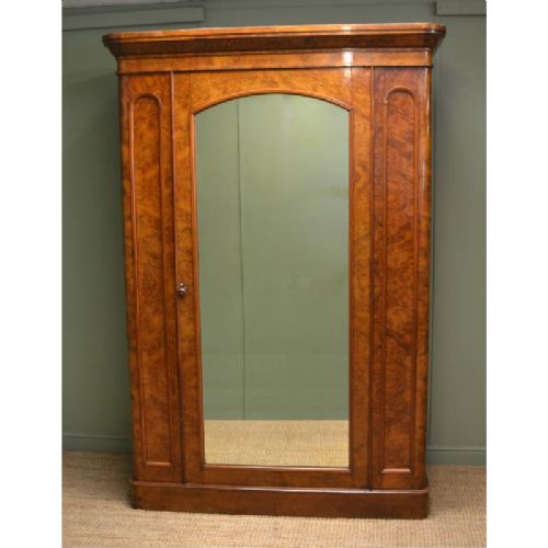 fig 1. Magnificent Quality Large Burr Walnut Antique Wardrobe