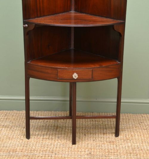 fig 1. Antique Victorian Mahogany Corner Stand.