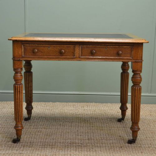 Superb Quality Golden Oak Antique Victorian Writing Table