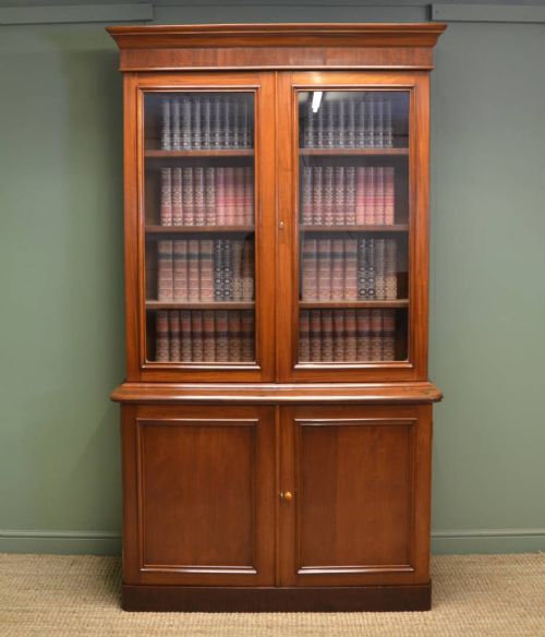 Quality Victorian Mahogany Antique Glazed Bookcase