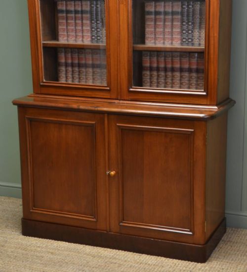 fig 1. Quality Victorian Mahogany Antique Glazed Bookcase