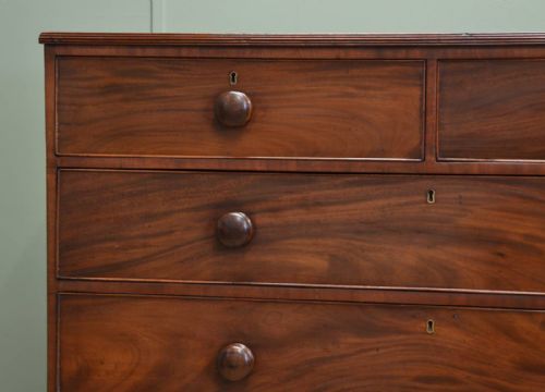 fig 2. Large Regency Figured Mahogany Antique Chest of Drawers