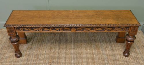 fig 1. Unusual Quality Victorian Antique Oak Window Seat