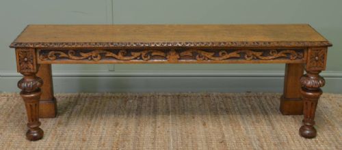 fig 2. Unusual Quality Victorian Antique Oak Window Seat