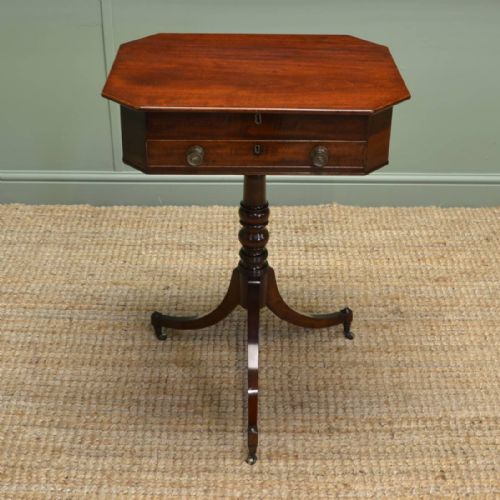 Unusual Regency Mahogany Pedestal Occasional Table