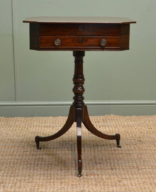 fig 1. Unusual Regency Mahogany Pedestal Occasional Table