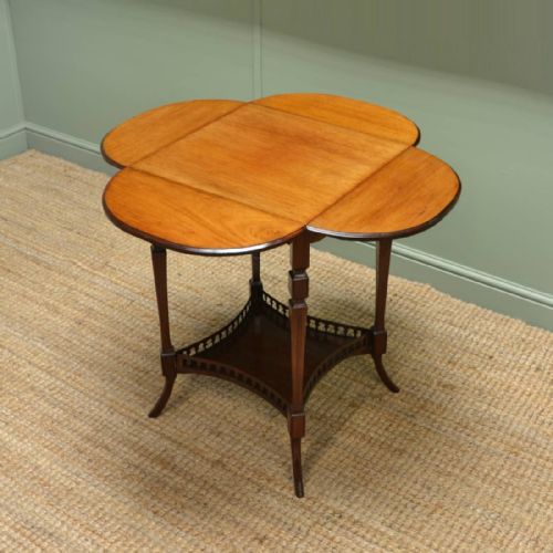 Rare Four Leaf Clover, Edwardian Mahogany Antique Occasional Table.