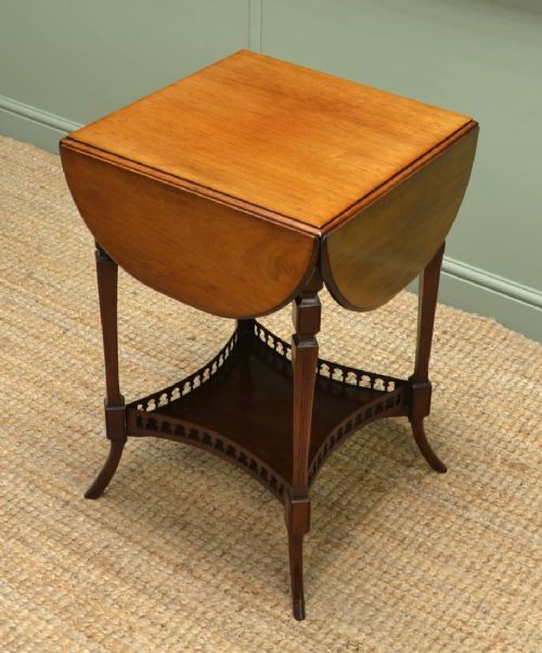 fig 1. Rare Four Leaf Clover, Edwardian Mahogany Antique Occasional Table.