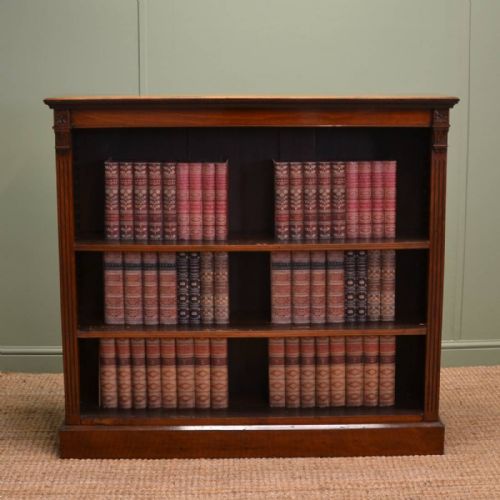 Fine Quality Victorian Walnut Antique Open Bookcase