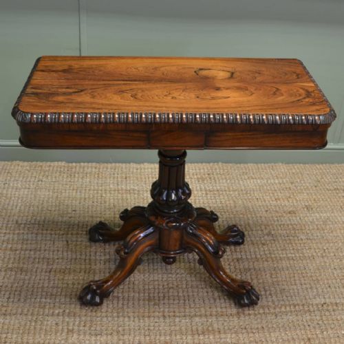 Magnificent Quality, Victorian Figured Rosewood Antique Console / Games Table