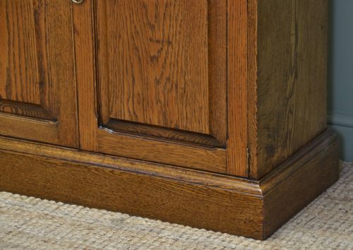 fig 2. Solid Oak Antique Edwardian Bookcase on Cupboard