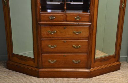 fig 1. Magnificent Quality Solid Walnut Victorian Antique Wardrobe