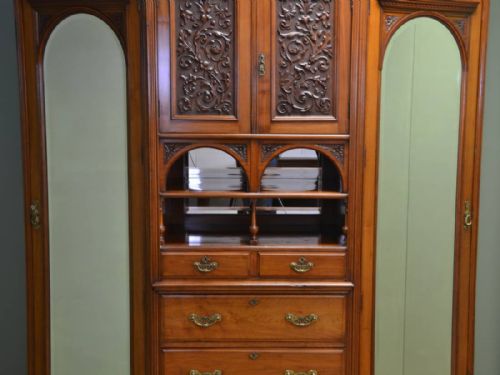fig 2. Magnificent Quality Solid Walnut Victorian Antique Wardrobe
