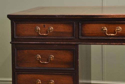 fig 2. Large Oak Antique Pedestal Desk