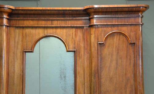 fig 2. Large Victorian Mahogany Antique Triple Wardrobe
