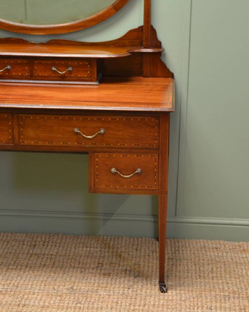 fig 1. Beautifully Inlaid Antique Edwardian Mahogany Dressing Table