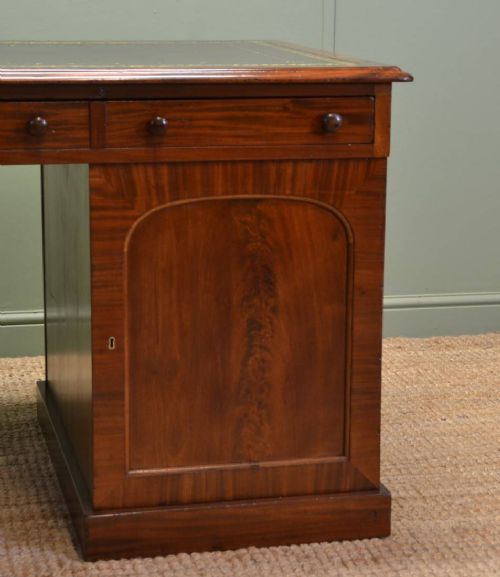 fig 1. Quality Early Victorian Figured Mahogany Antique Partners Desk