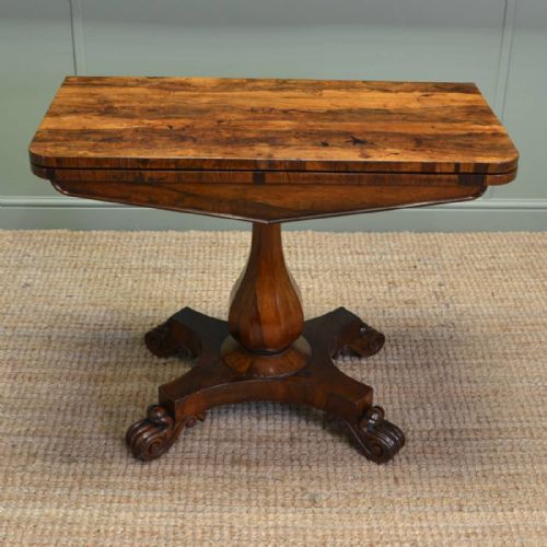 Beautifully Figured Regency Rosewood Antique Side / Games Table