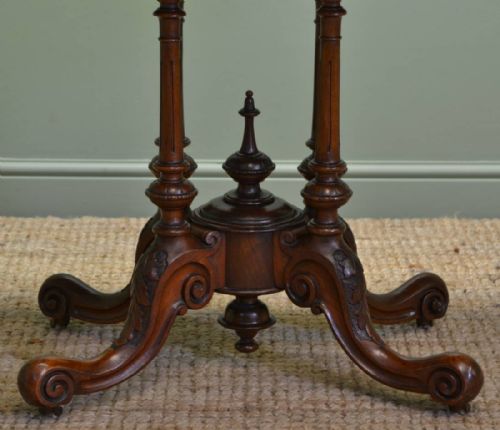 fig 2. Beautifully Figured Walnut Antique Victorian Card Table - Games Table