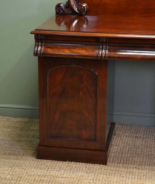 fig 1. Stunning Quality Victorian Mahogany Antique Pedestal Sideboard
