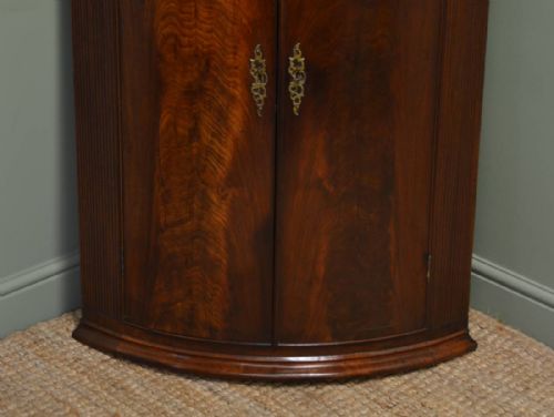 fig 1. Beautifully Figured Mahogany George III Bowfront Antique Corner Cabinet