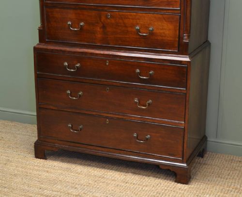 fig 1. Small Georgian Walnut Antique Chest On Chest 