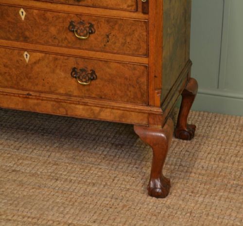 fig 1. Stunning Burr Walnut Edwardian Antique Bureau