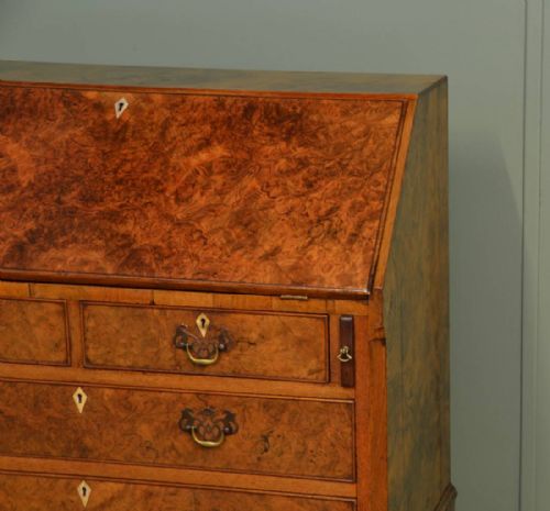 fig 2. Stunning Burr Walnut Edwardian Antique Bureau