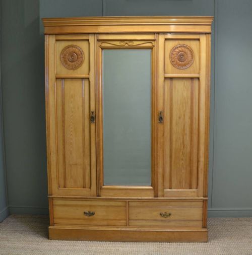 Spectacular Arts and Crafts Ash Antique Wardrobe