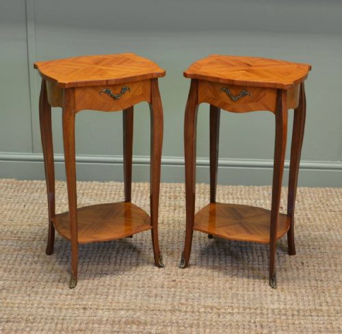 Pair of Vintage Kingwood Antique Side Tables