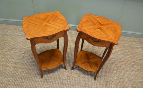 fig 1. Pair Of Vintage Kingwood Antique Side Tables