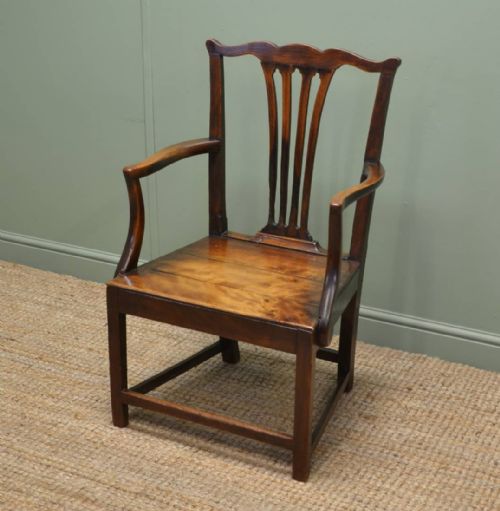 Georgian Country Pine and Birch Armchair