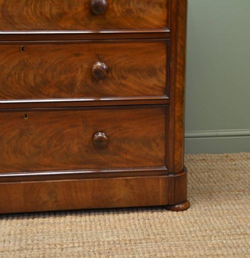 fig 1. Stunning Figured Mahogany Victorian Antique Chest Of Drawers