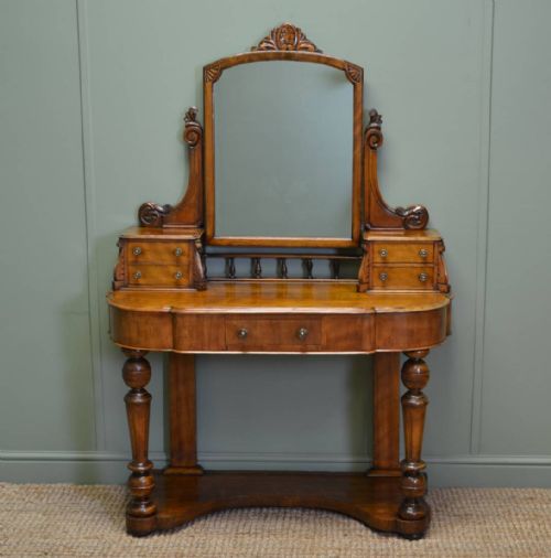 Stunning Satin Walnut Victorian Antique Dressing Table